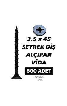 500 ADET 3.5X45 SEYREK DİŞ VİDA ALÇIPAN SIVA VİDASI 500 ADET 3.5X45 SEYREK DİŞ VİDA ALÇIPAN SIVA VİDASI