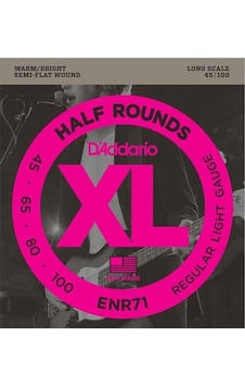 D'addario Enr71 Xl Half Rounds Bas Gitar Tel Seti - 45-100 Regular Light Profesyonel Yarı Yuvarlak Sargı Teknolojisi, Hibrit Çalım Hissiyatı Ve Dengeli Frekans Cevabı D'addario Enr71 Xl Half Rounds Bas Gitar Tel Seti - 45-100 Regular Light Profesyonel Yarı Yuvarlak Sargı Teknolojisi, Hibrit Çalım Hissiyatı Ve Dengeli Frekans Cevabı