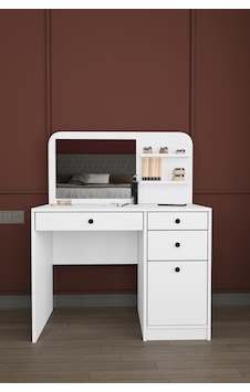 Modern Çekmeceli Aynalı Makyaj Masası %100 Mdf Takı Düzenleyici Dolap Mam02 Beyaz Modern Çekmeceli Aynalı Makyaj Masası %100 Mdf Takı Düzenleyici Dolap Mam02 Beyaz