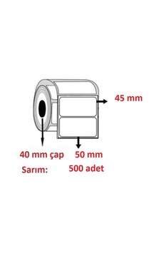 45x50 ECO TERMAL ETİKET( 500lü ) 45x50 ECO TERMAL ETİKET( 500lü )
