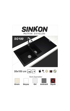 Sinkon Siyah Granit Eviye 50 x 100 / 1.5 Göz - Sg100 - Sinkon Sinkon Siyah Granit Eviye 50 x 100 / 1.5 Göz - Sg100 - Sinkon