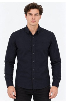 Classics Men Jet Polo Uzun Kol Slim Fit Erkek Örme Gömlek - 7778 Lacivert