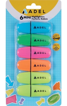 Mini Fosforlu Kalem 6'lı Set,su Bazlı Mürekkep,3 Farklı Kalınlıkta İşaretleme Çok Renkli Mini Fosforlu Kalem 6'lı Set,su Bazlı Mürekkep,3 Farklı Kalınlıkta İşaretleme Çok Renkli