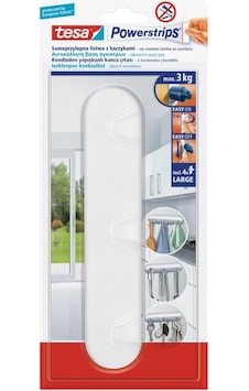 TESA® KENDİNDEN YAPIŞKANLI 3 LÜ TEK PARÇA BÜYÜK ASKILIK 58094 Çok Renkli