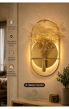 Gold Aplik Model Çiçeklik 1 Adet + Cipso Çiçek 1 Adet , Modern Dekoratif Duvar Dekoru Gold - 699584521 Gold Aplik Model Çiçeklik 1 Adet + Cipso Çiçek 1 Adet , Modern Dekoratif Duvar Dekoru Gold - 699584521