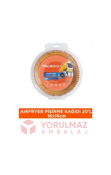 Macromax Airfryer Pişirme Kağıdı 20 Li Yapışmaz Yağ Tutmaz Tek Kullanımlık Air Fryer Kağıdı