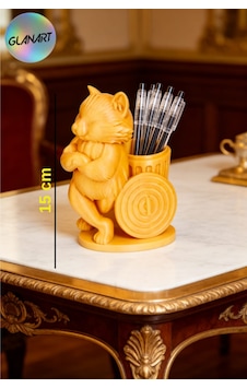 3 Boyutlu Kedi Figürlü Masa Üstü Kalemlik 3d Filament 1 Adet Sarı 3 Boyutlu Kedi Figürlü Masa Üstü Kalemlik 3d Filament 1 Adet Sarı