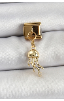 316l Çelik Sallantılı Zirkon Taşlı Deniz Anası Model Gold Renk Nomination Charm Altın 316l Çelik Sallantılı Zirkon Taşlı Deniz Anası Model Gold Renk Nomination Charm Altın