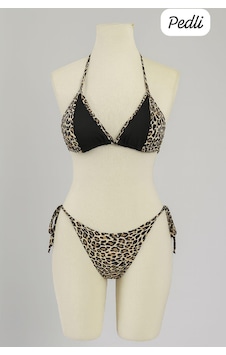 Fantezia Night Kadın Siyah Ve Leopar Detaylı Yandan Bağlamalı Bikini Takımı Fantezia Night Kadın Siyah Ve Leopar Detaylı Yandan Bağlamalı Bikini Takımı