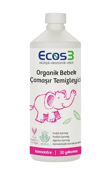 Ecos3 Parfümsüz Konsantre Organik Bebek Çamaşır Temizleyici 30 Yıkama 1 L