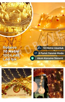 10 Metre 100 Ledli Fişli Led Işık Günışığı Dekor Lambası Yılbaşı Ağacı Işığı Organizasyon Led Işık Diğer