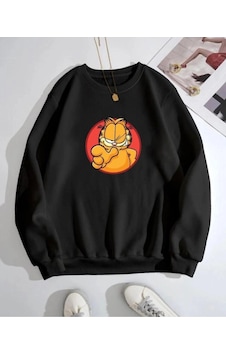 Startmore Siyah Oversize 0 Yaka Kapşonsuz Garfield Baskılı Unisex Pamuklu Sweatshirt Siyah Startmore Siyah Oversize 0 Yaka Kapşonsuz Garfield Baskılı Unisex Pamuklu Sweatshirt Siyah