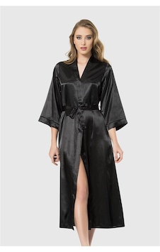 Ahu Aria's Closet Siyah Uzun Saten Sabahlık Siyah Ahu Aria's Closet Siyah Uzun Saten Sabahlık Siyah