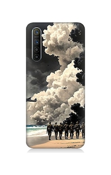 Realme X2 Uyumlu Askerler Ve Duman Desenli Silikon Kılıf