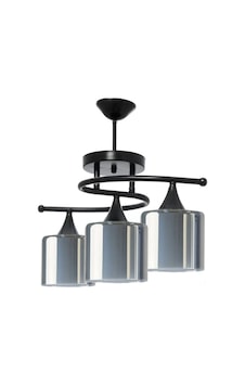 Fuji Salon - Mutfak - Yatak Odası Siyah Modern Füme Çift Camlı Üçlü Avize Siyah Siyah Fuji Salon - Mutfak - Yatak Odası Siyah Modern Füme Çift Camlı Üçlü Avize Siyah Siyah