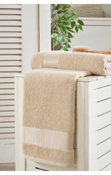 Lusso %100 Pamuk Jakarlı Lüks 2'li Havlu Seti Havlu Takımı Banyo Takımı Bej Lusso %100 Pamuk Jakarlı Lüks 2'li Havlu Seti Havlu Takımı Banyo Takımı Bej