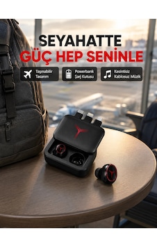 Bluetooth Powerbank Kulaklık Kablosuz, Uzun Pil Ömrü, Dokunmatik Ve Yüksek Ses Kalitesi Bluetooth Powerbank Kulaklık Kablosuz, Uzun Pil Ömrü, Dokunmatik Ve Yüksek Ses Kalitesi