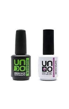 Uno Gelpolish Uno Top Coat Super Shine - Uno Rubber Base Coat 15m