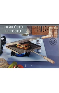 Bonera Granit Efektli Döküm Ocak Üstü Tost Makinesi Bej