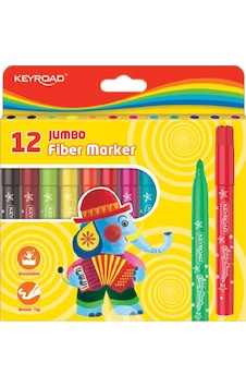 Keçeli Kalem 12 Li Renk Jumbo Fiber Marker Keçeli Kalem Keyroad K Keçeli Kalem 12 Li Renk Jumbo Fiber Marker Keçeli Kalem Keyroad K