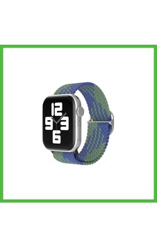 Vaveni Watch 42mm Uyumlu Star Kordon - Yeşil-lacivert Arz Vaveni Watch 42mm Uyumlu Star Kordon - Yeşil-lacivert Arz