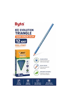Evolution Triangle Üçgen Kurşun Kalem Hb 12 Adet Ergonomik Gövde, Kolay Açılır Siyah