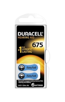 Duracell 675 İşitme Cihaz Kulak Pili 6 Parça 1 Kutu Duracell 675 İşitme Cihaz Kulak Pili 6 Parça 1 Kutu