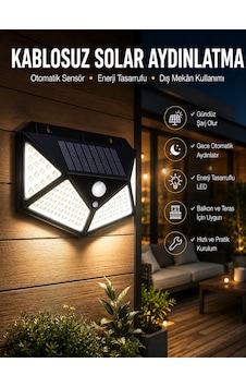 Güneş Enerjili Bahçe Aydınlatma Lambası Solar 100 Led Lamba - 4997 Beyaz Güneş Enerjili Bahçe Aydınlatma Lambası Solar 100 Led Lamba - 4997 Beyaz