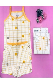 Defne Baby % 95 Pamuklu Kız Çocuk Atlet Boxer İç Çamaşır Takımı-601 Sarı Defne Baby % 95 Pamuklu Kız Çocuk Atlet Boxer İç Çamaşır Takımı-601 Sarı