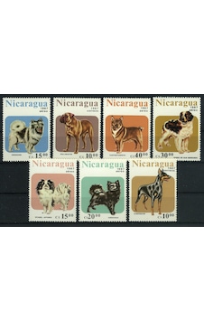 Koleksiyon Pulları, 1987 Orta Amerika,nicaragua 7 Pulluk Cins Köpekler Damgasız Tam Seri,n11-7
