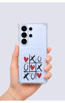 Samsung Uyumlu Galaxy S26 Ultra Kartlıklı Xoxo Desenli Kılıf Şeffaf Samsung Uyumlu Galaxy S26 Ultra Kartlıklı Xoxo Desenli Kılıf Şeffaf