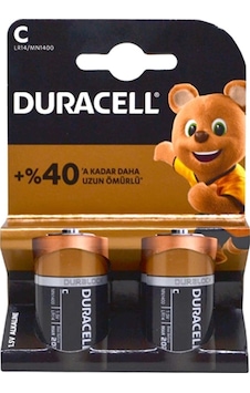 Duracell C Boy Alkalin Orta Pil LR14 2'li Ambalaj Duracell C Boy Alkalin Orta Pil LR14 2'li Ambalaj