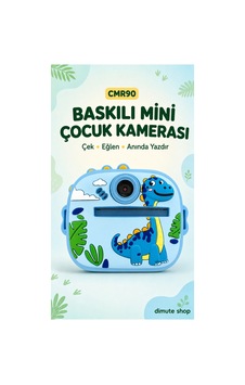 Cmr90 Çocuklar İçin Anında Baskılı Mini Dijital Kamera 1080p Çift Kameralı Mavi Dinazor - 902064815 Cmr90 Çocuklar İçin Anında Baskılı Mini Dijital Kamera 1080p Çift Kameralı Mavi Dinazor - 902064815