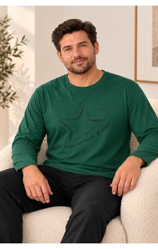 Nisanca Mevsimlik %100 Pamuk Büyük Beden Erkek Pamuk Pijama Takımı Yesil Nisanca Mevsimlik %100 Pamuk Büyük Beden Erkek Pamuk Pijama Takımı Yesil