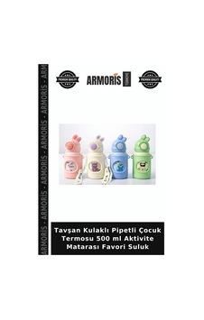 Tavşan Kulaklı Pipetli Çocuk Termosu 500 Ml Aktivite Matarası Favori Suluk Çok Renkli Tavşan Kulaklı Pipetli Çocuk Termosu 500 Ml Aktivite Matarası Favori Suluk Çok Renkli