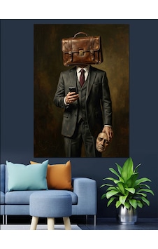 Evrak Çantası Başlıklı Modern Adam Dekoratif Kanvas - Mdf Ahşap Tablo Evrak Çantası Başlıklı Modern Adam Dekoratif Kanvas - Mdf Ahşap Tablo