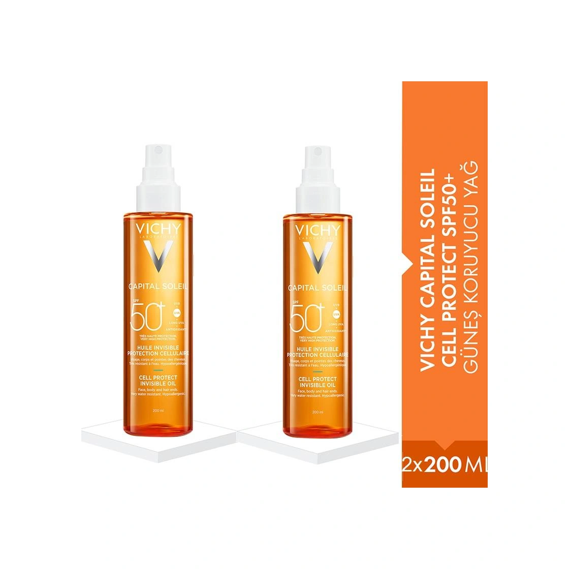 Vichy Capital Soleil Cell Protect Oil Spf50+ 200 Ml - 2 Adet Vichy Capital Soleil Cell Protect Oil Spf50+ 200 Ml - 2 Adet