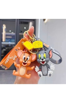 Tom And Jerry Ikili Silikon Anahtarlık Ve Çanta Aksesuar Seti