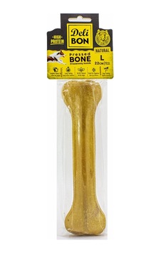 Deri Köpek Çiğneti Pres Kemik 1x22cm Natural Deri Köpek Çiğneti Pres Kemik 1x22cm Natural