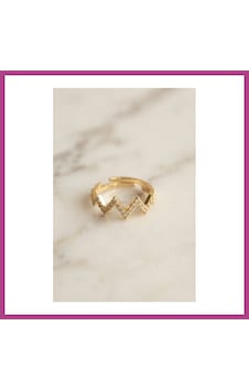 Gees Global Gold Renk Zirkon Taşlı Ayarlanabilir Zikzak Yüzük Gbzs Gees Global Gold Renk Zirkon Taşlı Ayarlanabilir Zikzak Yüzük Gbzs