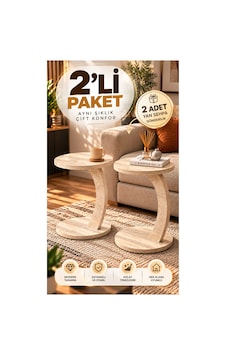 2'li C Sehpa Seti Modern Tasarım Yan Sehpa Traverten Traverten 2'li C Sehpa Seti Modern Tasarım Yan Sehpa Traverten Traverten