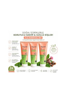 Karanfil Ve Nane Yağlı Glutensiz Diş Macunu 3'lü Karanfil Ve Nane Yağlı Glutensiz Diş Macunu 3'lü