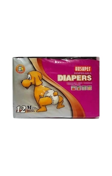 Hushpet Diapers Medium Beden Irklar Için Özel Çiş Bezi 12 Adet