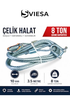 8 Ton Çelik Çekme Halatı 10 Mm Kalınlık 3,5 Metre Uzunluk Ağır Hizmet Araç Kurtarma Ve Çeki Halatı 8 Ton Çelik Çekme Halatı 10 Mm Kalınlık 3,5 Metre Uzunluk Ağır Hizmet Araç Kurtarma Ve Çeki Halatı