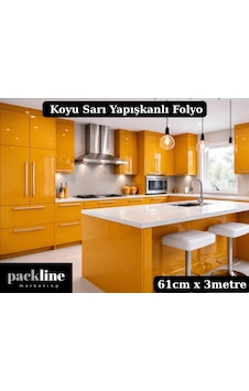 Parlak Koyu Sarı Yapışkanlı Folyo Mutfak Dolap Ve Mobilya Kaplama Folyosu 61cm X 3m Parlak Koyu Sarı Yapışkanlı Folyo Mutfak Dolap Ve Mobilya Kaplama Folyosu 61cm X 3m