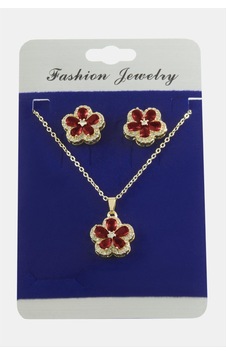 Çiçek Zirkon Taşlı Set Kolye Çok Renkli 23645803 Çiçek Zirkon Taşlı Set Kolye Çok Renkli 23645803