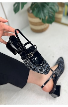 İmershoes Günlük Kadın Ayakkabı Abiye Kalın Kısa Topuk Arka Açık Önü Kapalı Tokalı Bantlı Küt Burun Babet 022 Siyah İmershoes Günlük Kadın Ayakkabı Abiye Kalın Kısa Topuk Arka Açık Önü Kapalı Tokalı Bantlı Küt Burun Babet 022 Siyah