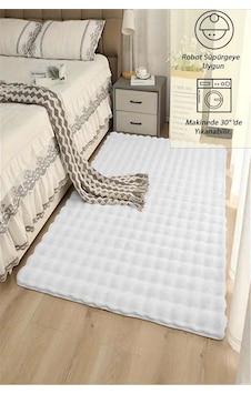 Raschel Carpet Beyaz Yumuşak Bubble Kaymaz Özel Taban Peluş Halı Yolluk Raschel Carpet Beyaz Yumuşak Bubble Kaymaz Özel Taban Peluş Halı Yolluk