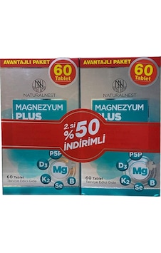 Naturalnest Magnesium Plus Takviye Edici Gıda 2 X 60 Tablet Naturalnest Magnesium Plus Takviye Edici Gıda 2 X 60 Tablet