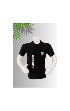 Frooy Bmw M Power Baskılı Polo Yaka Pamuklu T-shirt Siyah Frooy Bmw M Power Baskılı Polo Yaka Pamuklu T-shirt Siyah